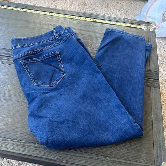 Lane Bryant Women's Straight Leg Jeans - Dark Blue - Picture 1 of 12